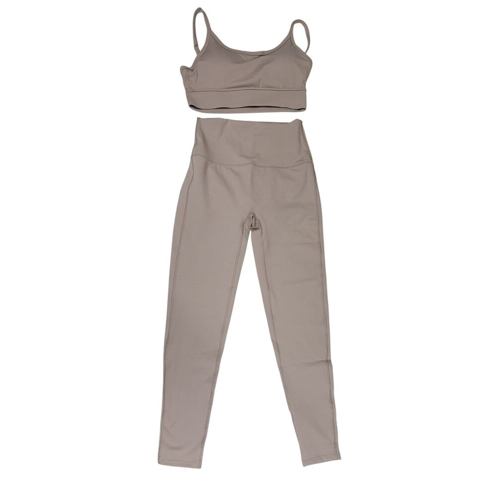 Zenana Sports Bra Legging Set Ash Mocha 2 Piece Womens Medium New in Bag